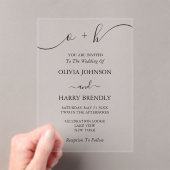 Invitations En Acrylique Monogramme Elegant Mariage moderne (In situ (ordinateur de poche))