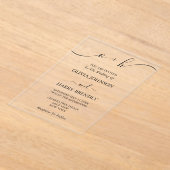 Invitations En Acrylique Monogramme Elegant Mariage moderne (Poser)