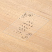 Invitations En Acrylique Monogramme floral chic moderne (Poser)