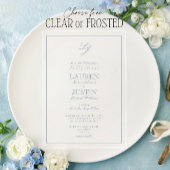 Invitations En Acrylique Monogramme Mariage classique Dusty Blue Calligraph