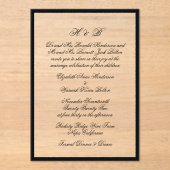 Invitations En Acrylique Monogramme Mariage Forme Noir & Blanc (Recto)