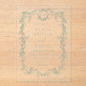 Invitations En Acrylique Monogramme Mariage victorien français (Recto)