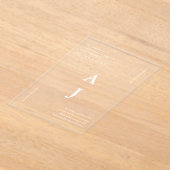 Invitations En Acrylique Monogramme minimal Mariage moderne (Poser)