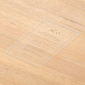 Invitations En Acrylique Monogramme Or Écriture Élégante (Poser)