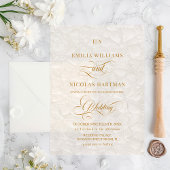 Invitations En Acrylique Monogramme romantique ivoire Mariage floral