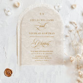 Invitations En Acrylique Monogramme romantique ivoire Mariage floral