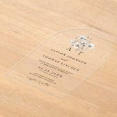 Invitations En Acrylique Monogramme rustique élégant Mariage floral (Poser)