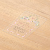Invitations En Acrylique Monogrammed Bows and Florals Wedding (Poser)