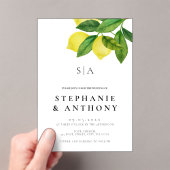 Invitations En Acrylique Monogrammes Branche de Citron Vert Mariage (In situ (ordinateur de poche))