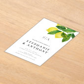Invitations En Acrylique Monogrammes Branche de Citron Vert Mariage (Poser)
