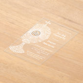 Invitations En Acrylique monstrance blanche | Première communion (Poser)
