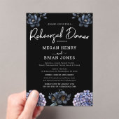 Invitations En Acrylique Moody Black Rose Classic Wedding Rehearsal Dinner (In situ (ordinateur de poche))