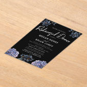 Invitations En Acrylique Moody Black Rose Classic Wedding Rehearsal Dinner (Poser)