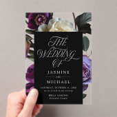 Invitations En Acrylique Moody Gothic Floral Mariage (In situ (ordinateur de poche))
