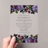Invitations En Acrylique Moody Gothic Floral Mariage (In situ (ordinateur de poche))
