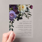 Invitations En Acrylique Moody Gothic Floral Mariage (In situ (ordinateur de poche))