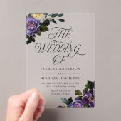 Invitations En Acrylique Moody Gothic Floral Mariage (In situ (ordinateur de poche))