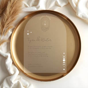 Invitations En Acrylique Moon céleste et Mariage d'arc étoilé