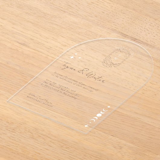 Invitations En Acrylique Moon céleste et Mariage d'arc étoilé (Poser)