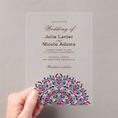 Invitations En Acrylique Moroccan Lattice Geometric Mandala Wedding (In situ (ordinateur de poche))