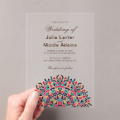 Invitations En Acrylique Moroccan Lattice Geometric Mandala Wedding (In situ (ordinateur de poche))
