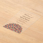Invitations En Acrylique Moroccan Lattice Geometric Mandala Wedding (Poser)