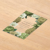 Invitations En Acrylique Moss Green, Fern Mist & Pale Pistachio Wedding (Poser)