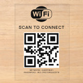 Invitations En Acrylique Mot de passe Wifi | Analyse du code QR pour se con (Recto)