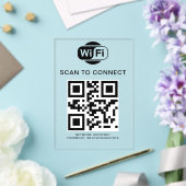 Invitations En Acrylique Mot de passe Wifi | Analyse du code QR pour se con (Insitu (Mariage))