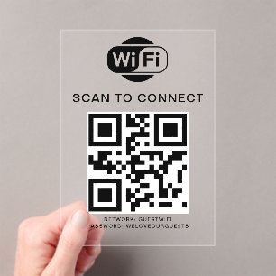 Invitations En Acrylique Mot de passe Wifi Analyse du code QR pour se con