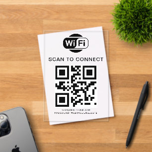 Invitations En Acrylique Mot de passe Wifi   Analyse du code QR pour se con