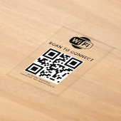 Invitations En Acrylique Mot de passe Wifi | Analyse du code QR pour se con (Poser)