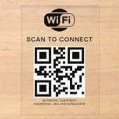 Invitations En Acrylique Mot de passe Wifi | Analyse du code QR pour se con (Recto)
