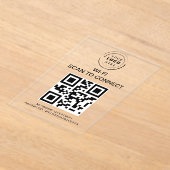 Invitations En Acrylique Mot de passe Wifi | Analyse du code QR pour se con (Poser)