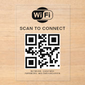 Invitations En Acrylique Mot de passe Wifi | Analyse du code QR pour se con (Recto)