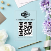 Invitations En Acrylique Mot de passe Wifi | Analyse du code QR pour se con (Insitu (Mariage))