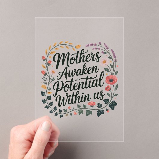 Invitations En Acrylique Mothers Awaken Potential Within Us (In situ (ordinateur de poche))