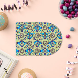 Invitations En Acrylique motif bleu et vert sur arrière - plan vert