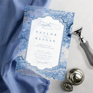 Invitations En Acrylique Motif de chinoiserie inspiré de la porcelaine ID10