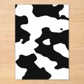 Invitations En Acrylique Motif de vache noir et blanc (Recto)