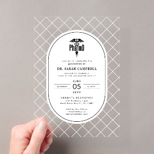 Invitations En Acrylique Motif de vérification de la remise des diplômes de