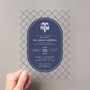 Invitations En Acrylique Motif de vérification de la remise des diplômes en