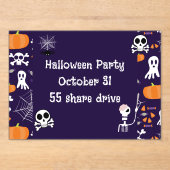 Invitations En Acrylique Motif d'Halloween amusant (Recto)