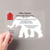Invitations En Acrylique Motif Diamant de Noël Eléphant Blanc Retour (In situ (ordinateur de poche))