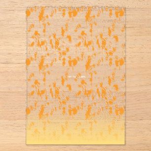 Invitations En Acrylique Motif textile présentant un orange vibrant et doré