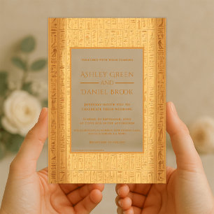 Invitations En Acrylique Motifs Hiéroglyphes anciens Mariage égyptien