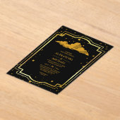 Invitations En Acrylique Mystical Black Gold Celestial Stars Wedding (Poser)