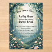 Invitations En Acrylique Mythic Woodland Enchanted Forest Fairytale Wedding (Recto)