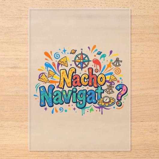 Invitations En Acrylique Nacho Navigator – Le Capitaine Croquant de l'Avent (Recto)