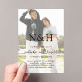 Invitations En Acrylique Natasha Photo Monogramme Mariage moderne (In situ (ordinateur de poche))